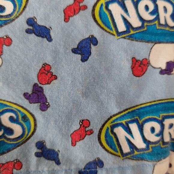 Vintage Nerds Candy Novelty Print Button Front Pajama Shirt, M - Picture 10 of 13